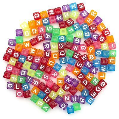 TRANSPARENT GLITTER ALPHA BEAD